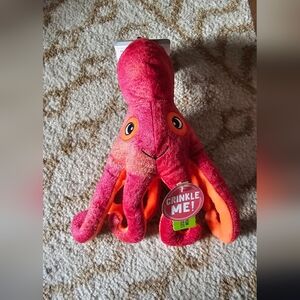 Pink and Orange Plush Octopus Dog Toy